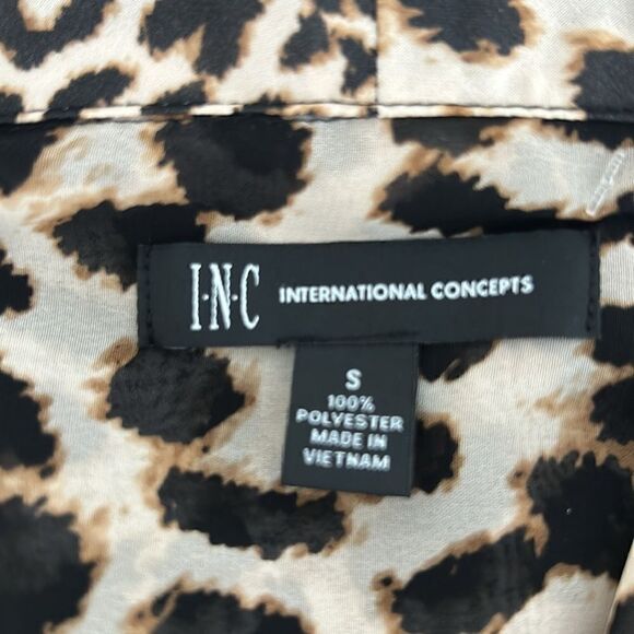 I-N-C LEOPARD PRINT KNOT FRONT PULLOVER BLOUSE - Picture 9 of 10